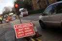 Stock image of temporary traffic lights.