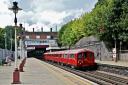 1938 Art deco tube stock passing through Croxley Underground Station on Sunday.