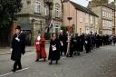 The Remembrance procession in Godmanchester on Sunday.