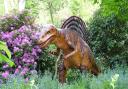 One of the 72 life-size dinosaurs in the Wilderness Gardens at Knebworth House. Picture: Knebworth Estate