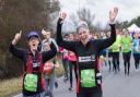 Sue Oddy (left) and Suzanne De Vooght-Johnson of Royston Runners at the Cambridge Half Marathon.