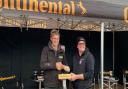 Josh Bullard, 18, being presented with his award at the British National Ploughing Championships