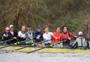 Cambridge crew in action today ahead of Boat Race tomorrow