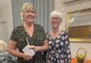 Spring Meeting winner Liz Slaughter (left) with lady captain Sue Bidwell. Picture: ROYSTON GC