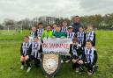 Royston's King James Academy U11 boys celebrate winning the Wix Shield. Picture: KJA