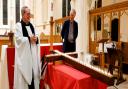 Reverend Dr Steven Sivyer (left) led the service at St John the Baptist Church in Royston