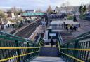 The new footbridge has opened at Royston station