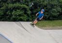 A boy using Royston skatepark