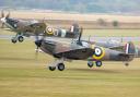 IWM’s Mk. I Spitfire N3200 gets ready to take off at the 2023 IWM Duxford Battle of Britain Air Show