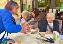 Residents enjoying the picnic at Melbourn Springs Care Home