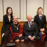 Una and Peter Cleminson at the Festival of Remembrance with their grandchildren Florence and Monty