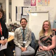 Mrs Angela with the staff of Melbourn Village College