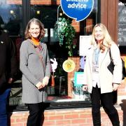 Cllr Jose Hales, Cllr Susan van de Ven, Lecia Fraser and Cllr Sally Ann Hart at the Melbourn Hub