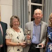 Yvonne Little and Dave Millership were presented with their trophy by Royston Golf Club captains Sandy Griffin and Darren Ellis.