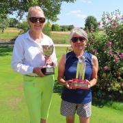 Carol Miller (left) and Kiki Yuen were the winners at Heydon Grange Golf Club's ladies championship.