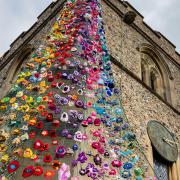 The flower tower at St Margaret of Antioch Church in Barley