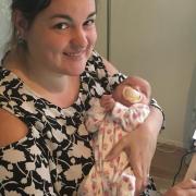 Councillor Heather Williams with her daughter when she was still a baby.