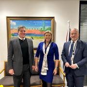 South Cambs Anthony Browne MP with Aviation Minister Baroness Vere and Richard Fuller MP. Pic: Courtesy of Anthony Browne