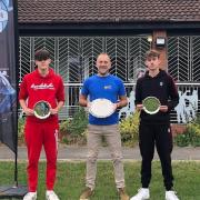 Lee Walker (left) and Mylo Sims (right) being presented with their awards