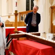 Reverend Dr Steven Sivyer (left) led the service at St John the Baptist Church in Royston