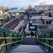 The new footbridge has opened at Royston station