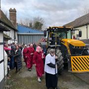 A tractor and plough were blessed at the service