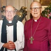 Revd Mark Bridgen with the Lord Bishop of St Albans the Revd Dr Alan Smith