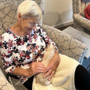 Resident Peggy with a guinea pig