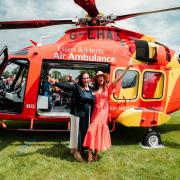 Essex & Herts Air Ambulance CEO Jane Gurney and EHAAT Celebrity Ambassador Lisa Snowdon