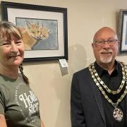 Sharon Martin with Mayor Cllr John Rees