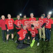 Guilden Morden Walking Football Club with their mobile spotlights