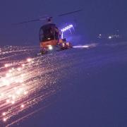 Helicopter pyrotechnics at IWM Duxford flying evening