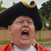 Outgoing Royston town crier Graham Pfaff