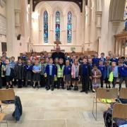 Icknield Walk pupils at St John the Baptist Church in Royston