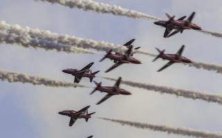 The Red Arrows at the Duxford Flying Finale