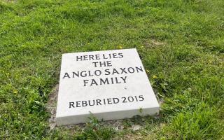 The memorial to the Anglo-Saxon family in New Road Cemetery