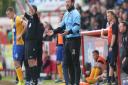 Stevenage manager Darren Sarll during Stevenage vs Mansfield Town, Picture: Gavin Ellis/TGS Photo