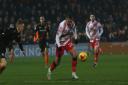 Matt Godden in action during the 2-1 win at Barnet in December