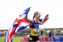 Phoebe Gill celebrating her victory at the UK Championships in Manchester