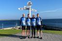 Richard Stockwell (second right), Tom Stockwell, Ric Thornhill and Lawrence Summers rode from John O'Groats to Land’s End