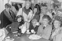 Helen Worth enjoys a chat over a cuppa with customers and fans after opening the new store