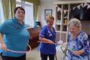 Carers Christina Brain (left) and Johanne Tustin (centre) with Henry Cornish resident Betty Smith