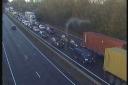 There are long delays on the A14 near Ipswich