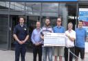 Ashwell Masonic Lodge with their donation to Men's Health Champion