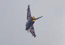 The Typhoon flying at IWM Duxford at this year's Duxford Summer Air Show.