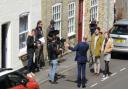 David and Zosia filming in Royston with Location, Location, Location presenter Phil Spencer.