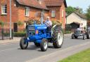 A tractor cavalcade came through the streets for Bassingbourn Mayhem