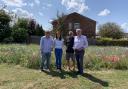 Cllr Mick Debenham, Abbie Robinson, Royston greenspace officer Neil Fairey and Cllr Steve Jarvis at the Housman Avenue flowerbed