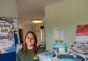 A staff member at Shepreth Hedgehog Hospital with the donations