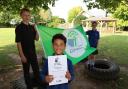 Steeple Morden Primary School children received the Eco-Schools Green Flag Award